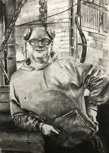 Forge worker no2 - Charcoal on paper