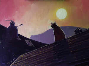 Cat on a hot roof - Oil on board