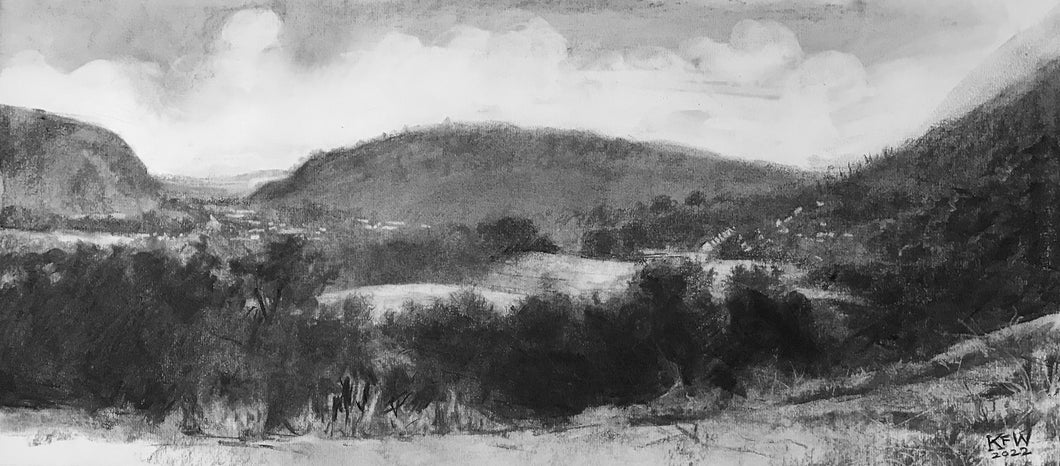 Taff Gorge - Charcoal on paper